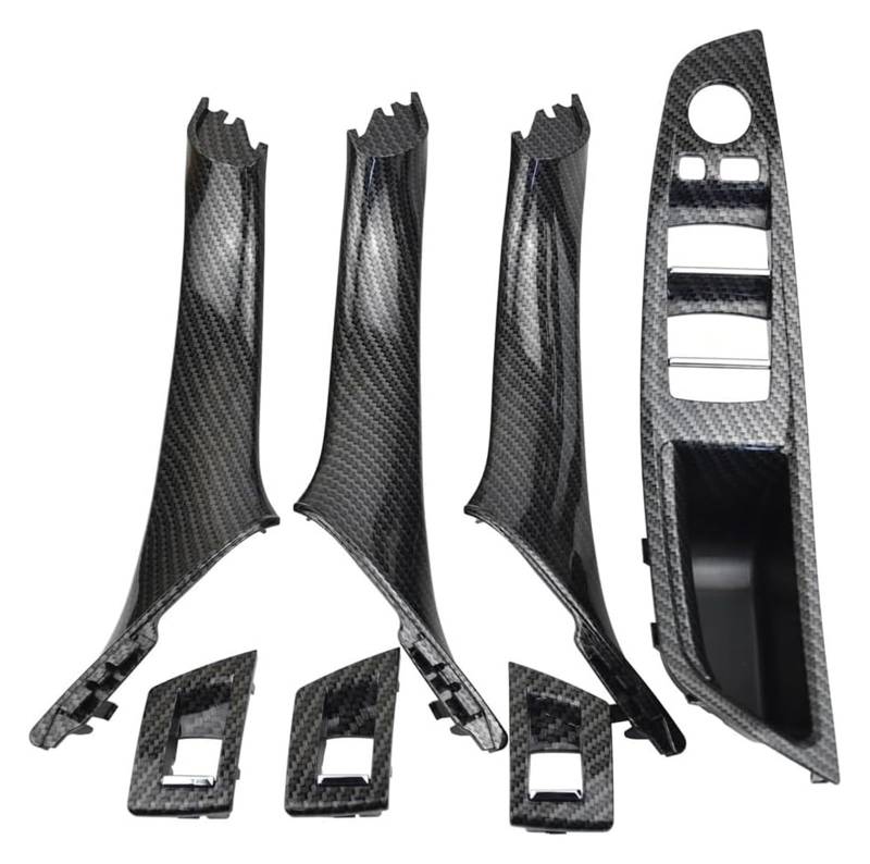 Ziergriffabdeckung Für B&MW 5 Series F10 F11 F18 2010–2017 520 523 525 RHD LHD Kohlefaser Auto Innentürgriff Panel Pull Trim Cover(Rhd Carbon Set) von holohol