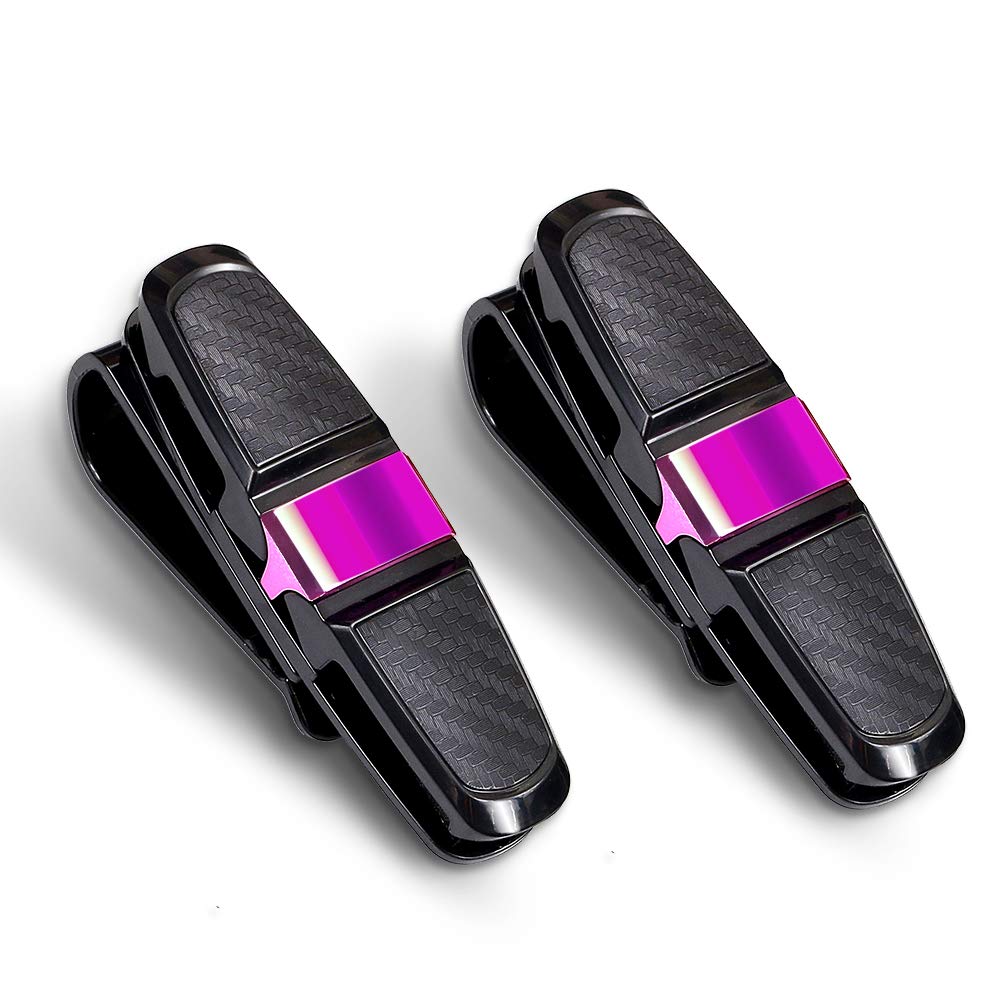 homEdge Visierclip, 2 Packs Sonnenbrillenhalter für Auto-Sonnenblende, Auto-Sonnenbrillen-Clip, Brillenhalter mit Kartenclip-Rose von homEdge