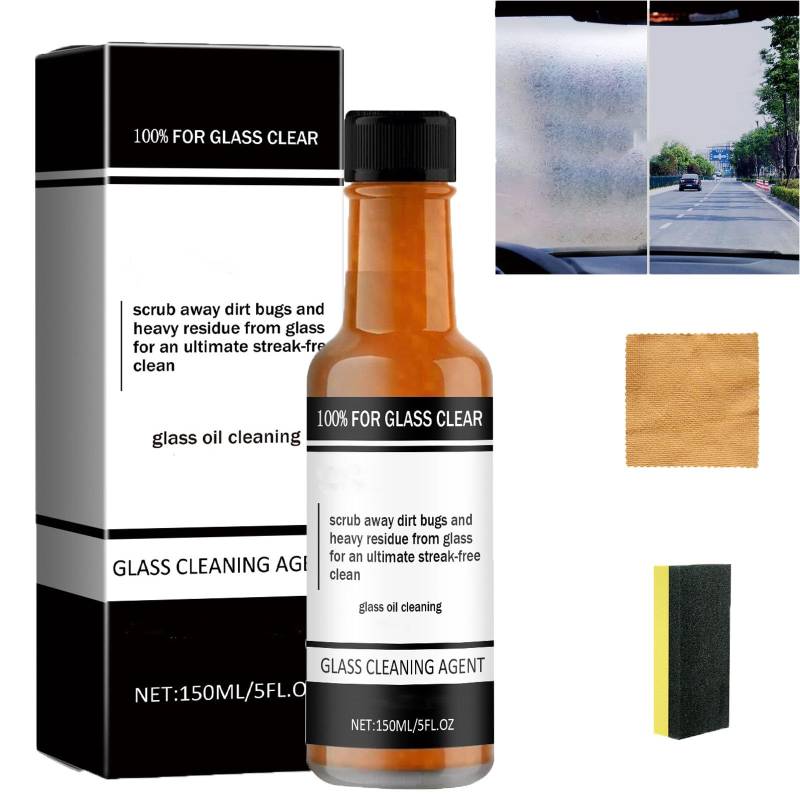 Avoxz Glass Oil Film Cleaner, Car Windshield Cleaner, Reiniger zum Entfernen von Ölfilmen auf Autoglas, Ölfilmentferner für Glas, Ölfilmreiniger für Autoglas, Autoglasreiniger (1pcs) von homomdy