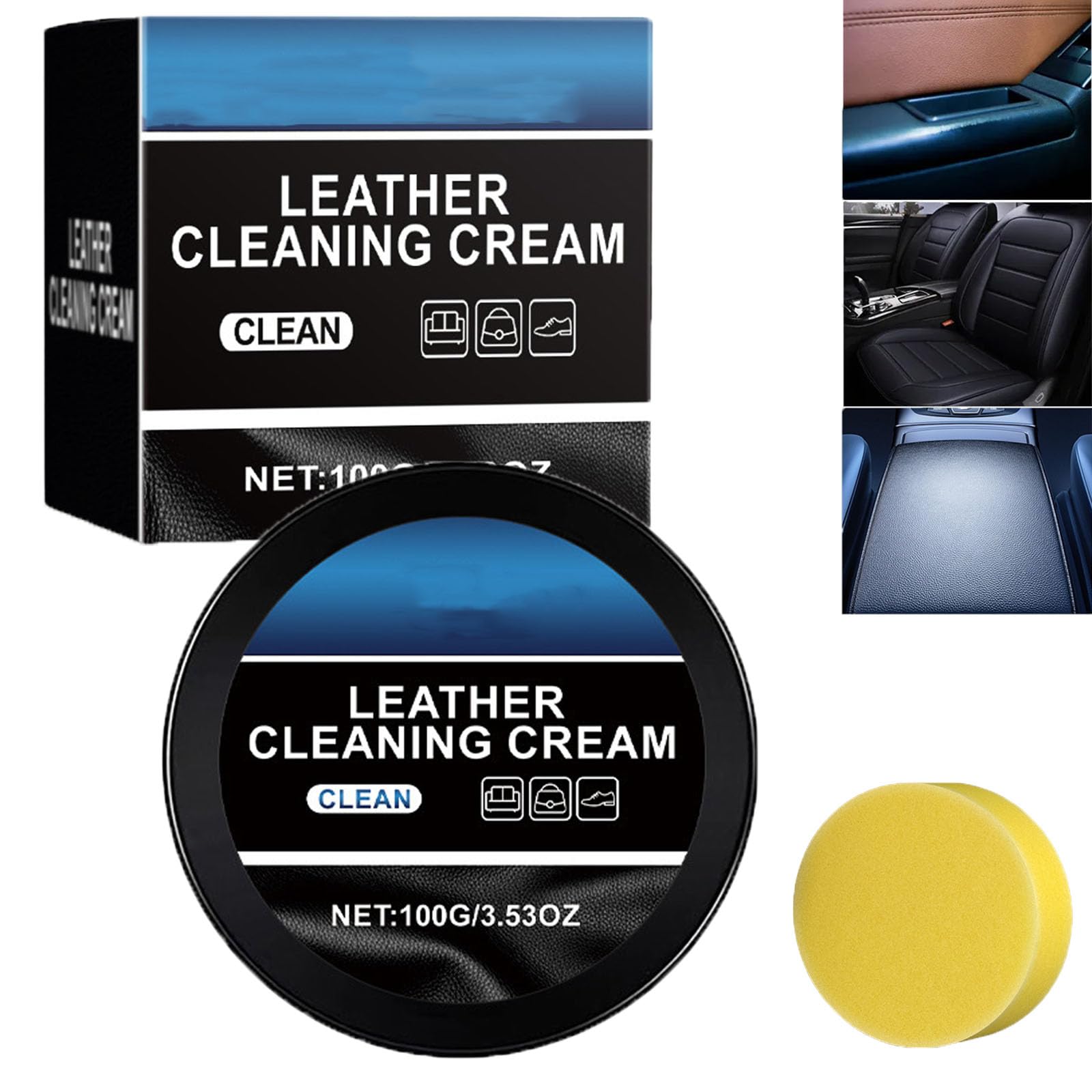 Leader Cleaning and Care Cream & Cleaning Paste for Leather Care, Lederreparaturset fürs Auto, Auto-Lederreparaturcreme, multifunktionale Reinigungs- und Pflegepaste, verhindert Risse im Leder (1pcs) von homomdy