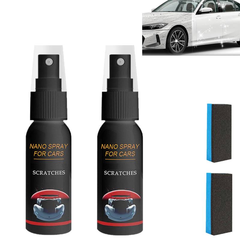 Nurafix Nano-Autospray, Nurafix Nano-Kratzer-Entferner,Nurafix Kratzer-Reparatur,Auto-Kratzer-Reparatur-Nano-Spray, Auto-Nano-Keramik-Beschichtung, Polierspray, effektive Auto-Kratzer-Reparatur (2pcs) von homomdy