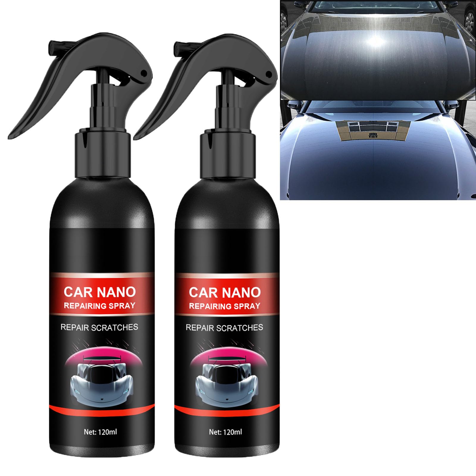 Nurafix Nano Car Spray, Nurafix Car Scratch Remover, Autolackreparatur, Nurafix Autowachs, Kratzerreparaturwachs fürs Auto, schnelles Reparieren von Kratzern, alle Arten von Fahrzeugen (2pcs) von homomdy