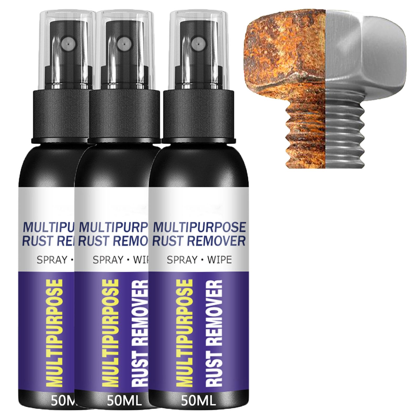 Perihralpeci Multipurpose Rust Remover Spray, Sofenthiss Rust Remover Spray,Rostlöser Spray fürs Auto, Rostlöser Spray für Metall, Anti Rost Spray für Metall, Kraftvoller Rostlöser für Metall (3pcs) von homomdy