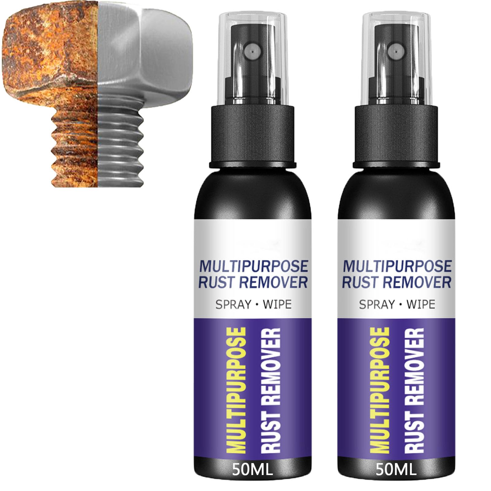 Perihralpeci Multipurpose Rust Remover Spray, Sofenthiss Rust Remover Spray,Rostlöser Spray fürs Auto, Rostlöser Spray für Metall, Anti Rost Spray für Metall, Kraftvoller Rostlöser für Metall (2pcs) von homomdy