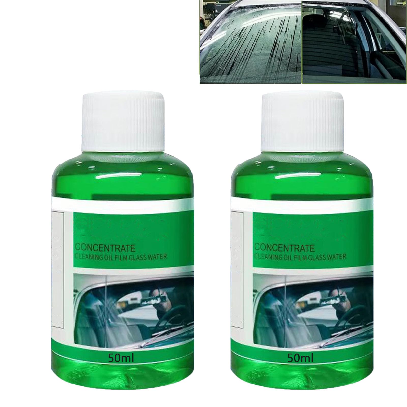 Powerful Cleaner Concentrate for Car Oil Film, Konzentrierter Auto-Ölfilm-Reiniger, Autoglas-Ölfilm-Reiniger, Ölfilm-Entferner für Autofenster, Windschutzscheiben-Ölfilm-Entferner für Autoglas (2pcs) von homomdy