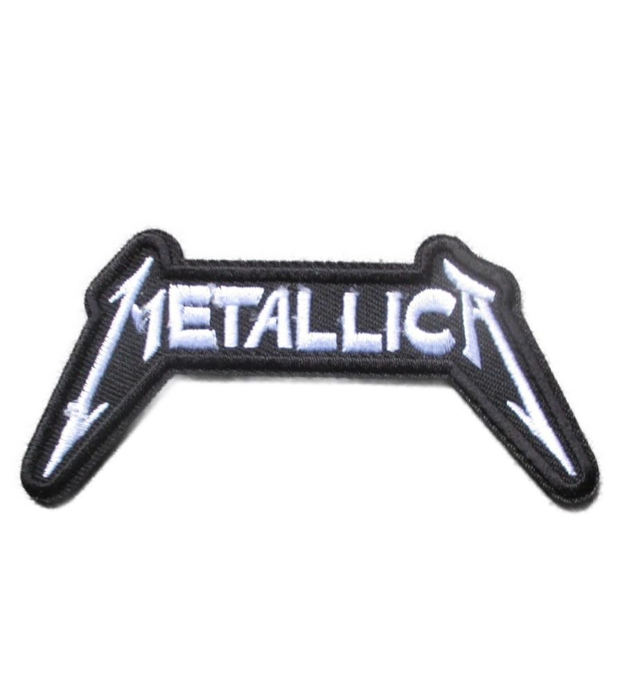 Hotrodspirit Aufbügler, Band Hard Rock Metallica, 9,5 x 5 cm, schwarz, weiß, für Jacke, Weste von hotrodspirit