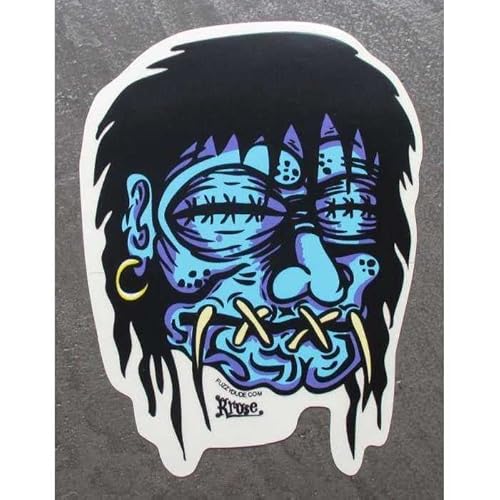 Hotrodspirit – Aufkleber Shrunken Head blau reduzierter Kopf selbstklebend Trash von hotrodspirit