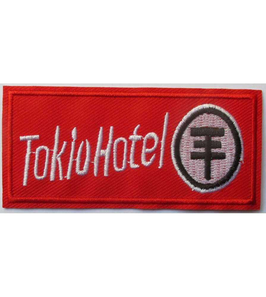 Hotrodspirit – Aufnäher der Gruppe Tokio Hotel 9 x 4 cm Logo rot Rock Roll Aufnäher zum Aufbügeln, Aufbügler von hotrodspirit