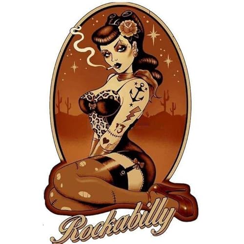 Hotrodspirit Mini-Sticker, Pin-Up, Tattoo, Schriftzug Rockabilly, 9 x 6,5 cm, selbstklebend von hotrodspirit