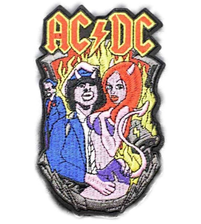 Hotrodspirit – Patch ACDC Teufel Sexy 11 x 6,5 cm Gruppe Hard Rock Aufnäher zum Aufbügeln für Herren von hotrodspirit