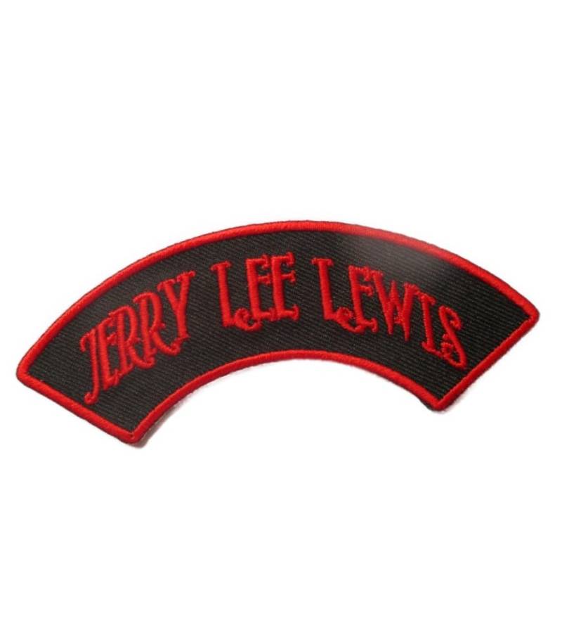 Hotrodspirit – Patch Rocker Jerry Lee Lewis Banderolle schwarz rot Aufnäher Rockabilly Fan Rock Roll Musik von hotrodspirit