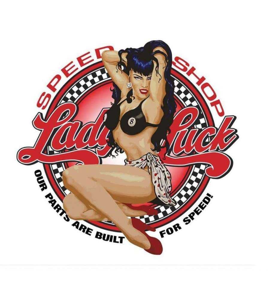 Hotrodspirit – Sticker extra fein Pin-up Pin-up Speed Shop Lady Luck Sexy Aufkleber Garage von hotrodspirit