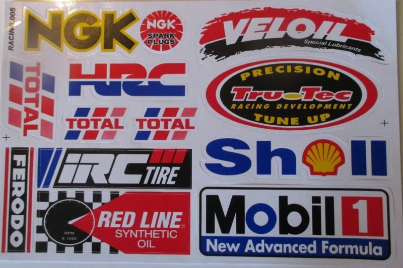 Hotrodspirit – Stickerbogen NGK Shell mobil1 Aufkleber Sponsor Hintergrund weiß von hotrodspirit