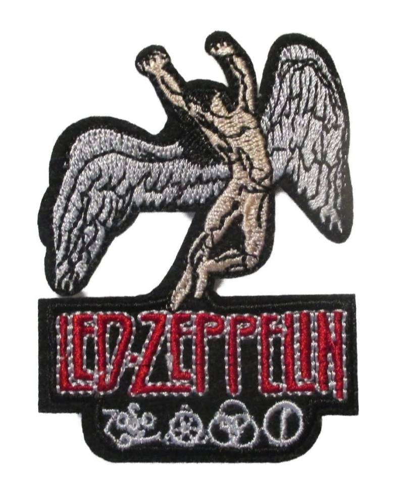 hotrodspirit - Kleiner Aufnäher LED Zeppelin Engel 7,5 x 5,5 cm Aufnäher Gruppe Hard Rock von hotrodspirit