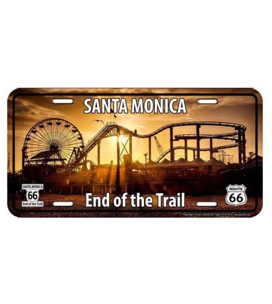 hotrodspirit - Nummernschild Santa Monica End of the Trail USA in Relief Lizenz Plate von hotrodspirit