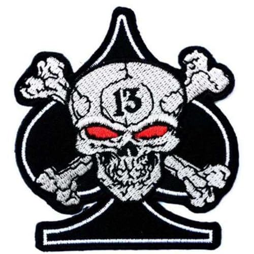 hotrodspirit – Patch AS Pique Crane Pirat 13 Ecusson-mit Totenkopfmotiv Rock Roll Biker von hotrodspirit