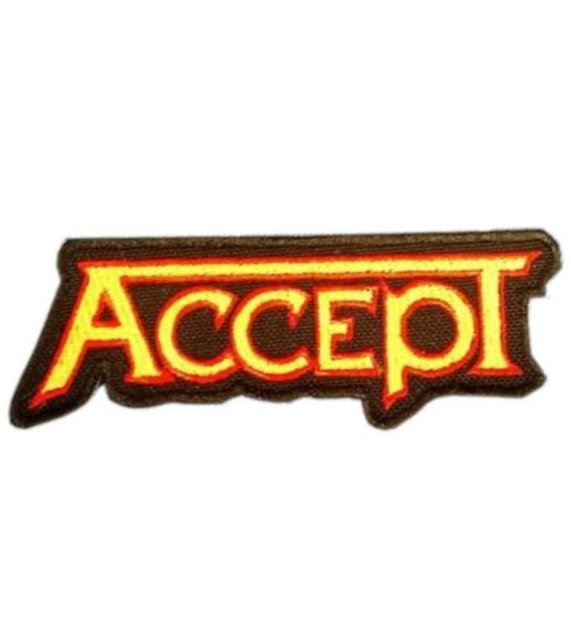 hotrodspirit - Patch Gruppe Accept 10 x 4 cm Logo Schwarz und Gelb Patch zum Aufbügeln, Rock von hotrodspirit