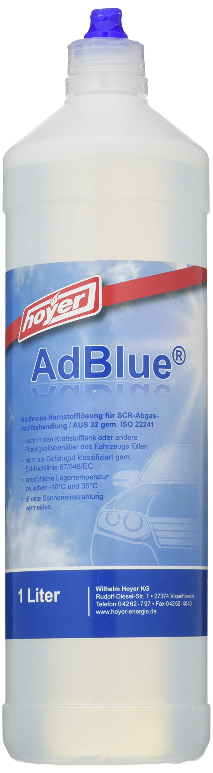 Hoyer AdBlue Hochreine SCR Harnstofflösung ISO 22241, 1 Liter von hoyer