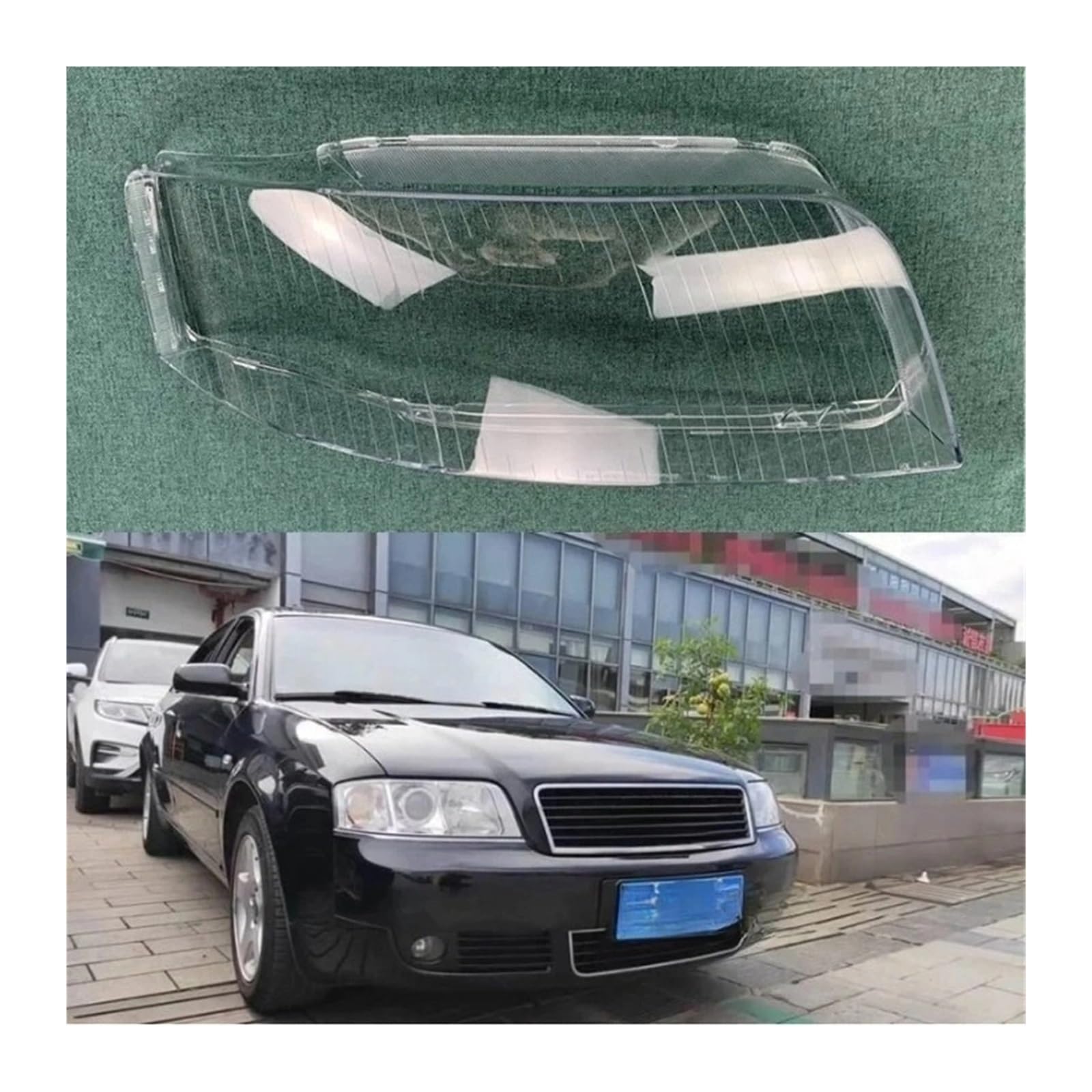 Autozubehör Kompatibel for Audi A6 C5 2003-2005 Scheinwerferabdeckung Transparente Linse Scheinwerferschale Ersetzen Sie den Original-Lampenschirm(Left and Right 2pcs) von huanglanhuagr