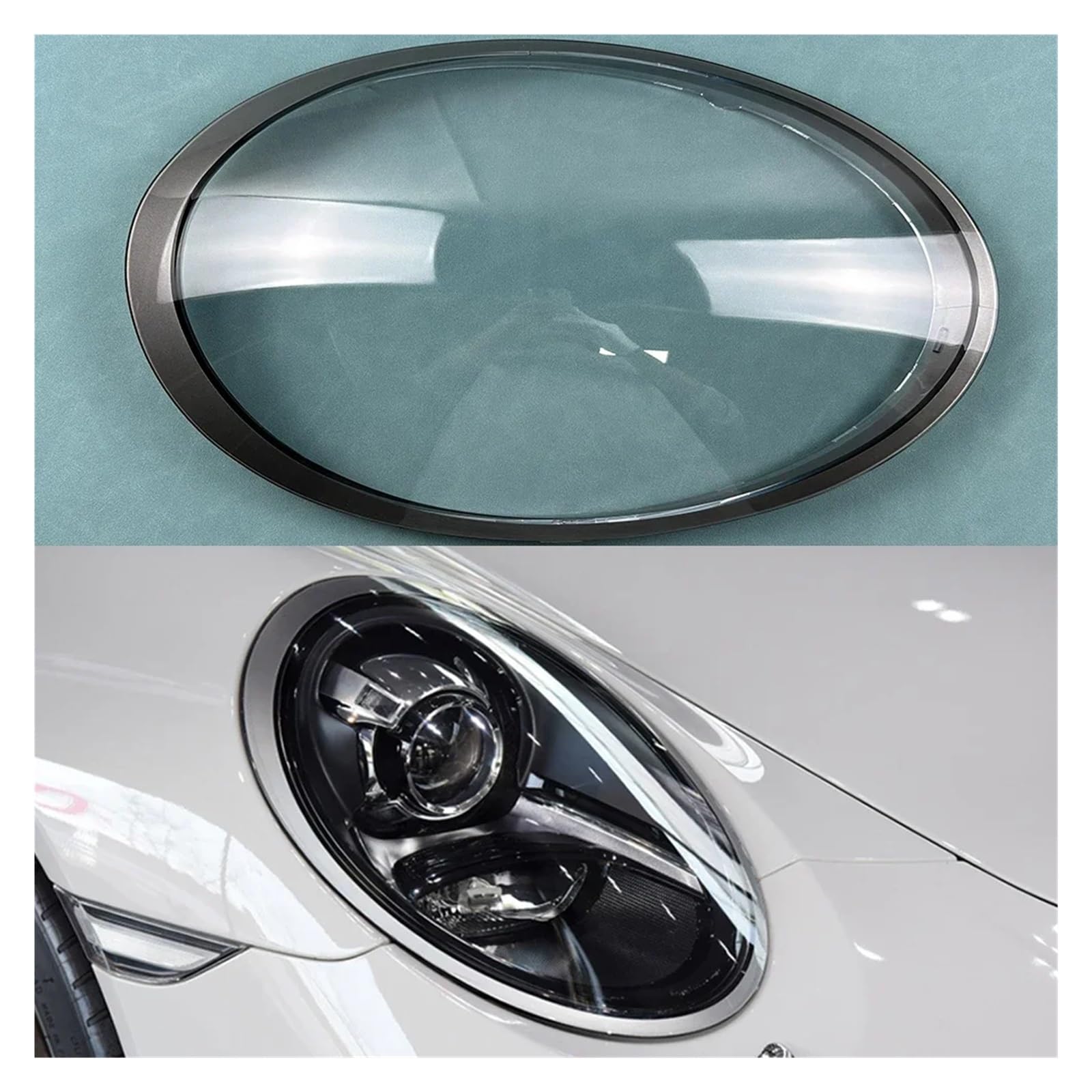 Compatible for Porsche 911 991 2012-2018 Car Front Headlight Cover Auto Headlamp Lampshade Lampcover Head Lamp Light Glass Lens Shell Caps(1PCS Right Side) von huanglanhuagr