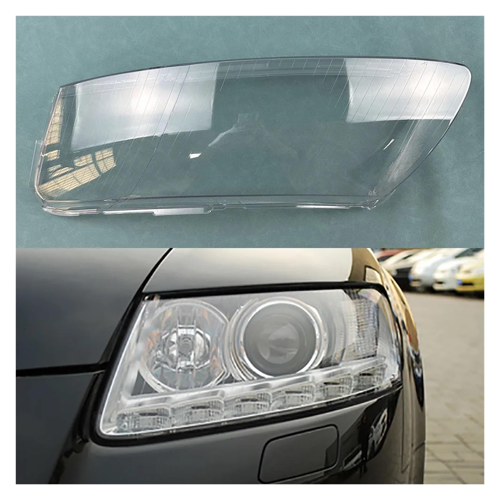 Kompatibel for Audi A6 A6L C6 2006~2011 Auto Scheinwerfer Abdeckung Lampcover Lampenschirm Lampe Glas Objektiv Fall Auto Licht Kappen(Left) von huanglanhuagr