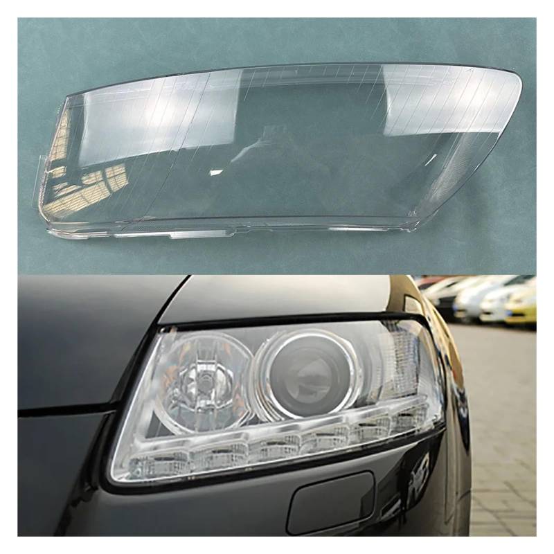 Kompatibel for Audi A6 A6L C6 2006~2011 Auto Scheinwerfer Abdeckung Lampcover Lampenschirm Lampe Glas Objektiv Fall Auto Licht Kappen(Left) von huanglanhuagr