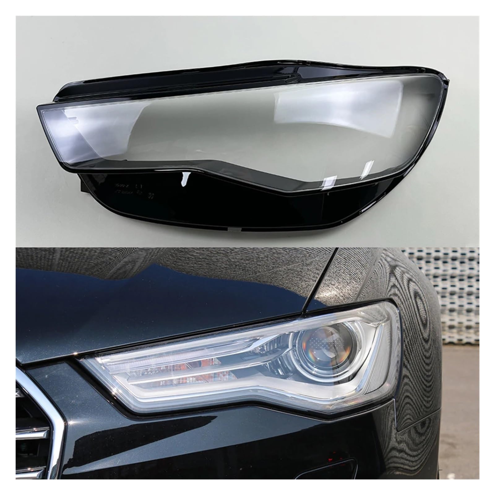 Kompatibel for Audi A6L C7PA 2016 2017 2018 Autozubehör Scheinwerfergehäuse Shell Lampenschirm Linse Transparente Scheinwerferabdeckung(Left) von huanglanhuagr