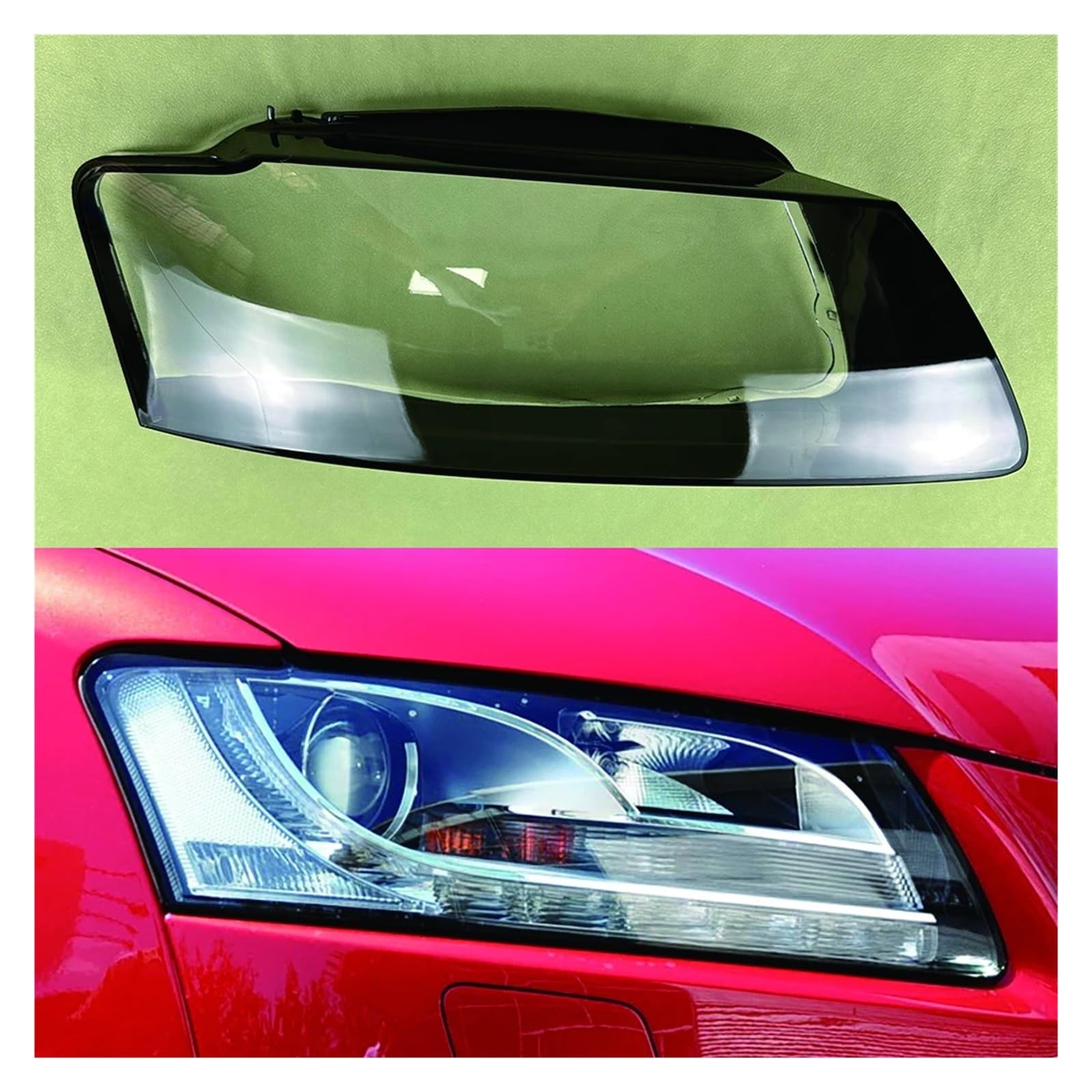 Kompatibel mit Audi A5 2008-2010 Auto-Frontscheinwerferabdeckung, Scheinwerfer-Lampenschirm, Lampenabdeckung, Scheinwerfer-Lichtabdeckungen, Glaslinsen-Schalenkappen(Right) von huanglanhuagr