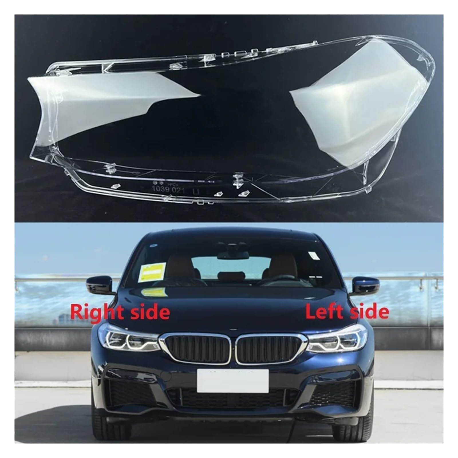 Kompatibel mit BMW 6 Series GT G32 2017 2018 2019 2020 Autoscheinwerfer-Objektivabdeckung Scheinwerfer transparenter Lampenschirm Lichtschirm Glaslampenschale(Left) von huanglanhuagr