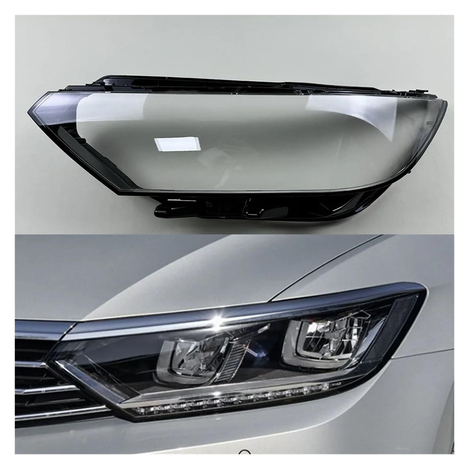 Kompatibel mit VW Magotan Passat B8 2017-2019 Auto-Ersatzglas-Scheinwerfergehäuse-Schalenkappen Transparente Lampenschirm-Objektivabdeckung(Medium Left) von huanglanhuagr