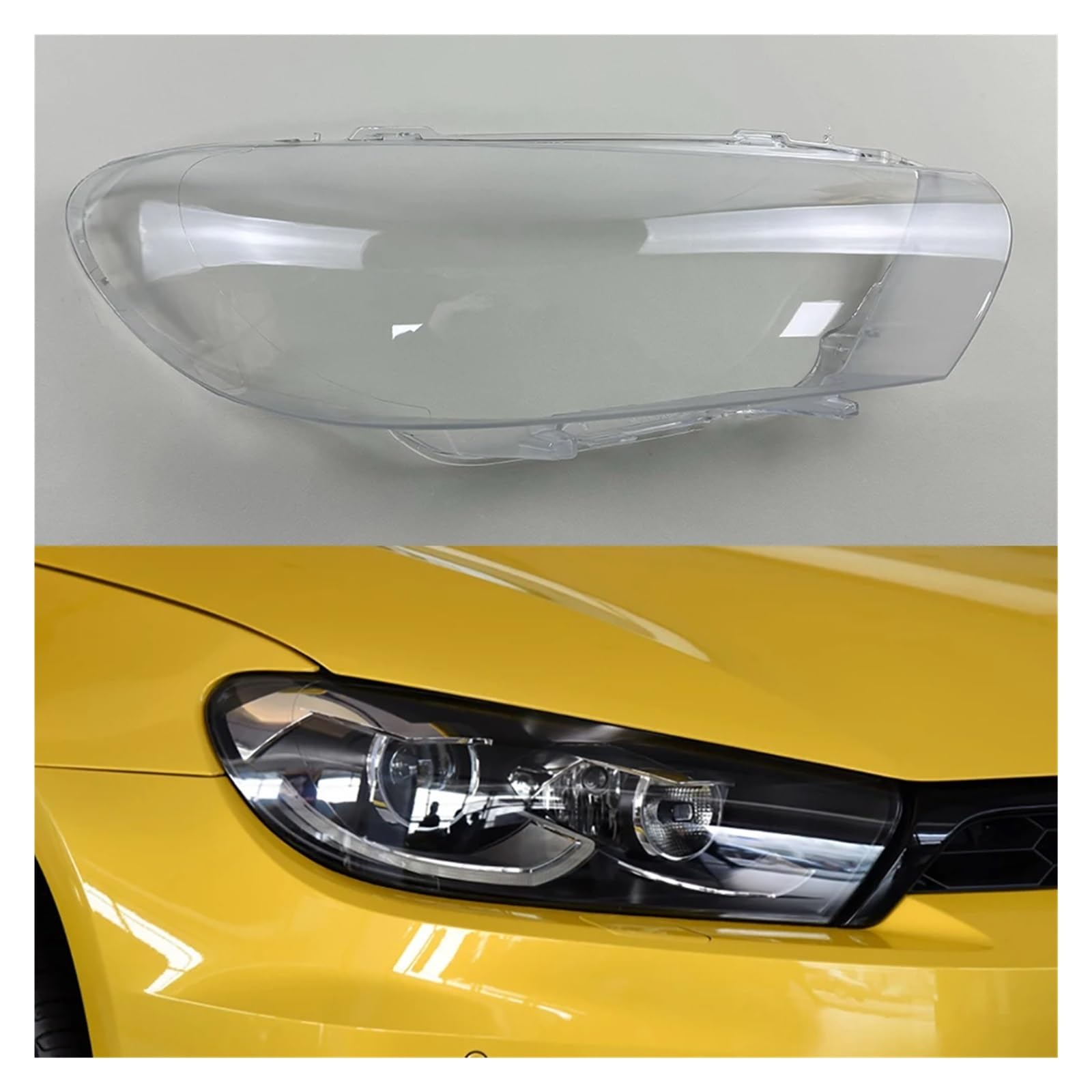 Transparente Scheinwerferabdeckung, Lampenschirm, Scheinwerfer-Lampengehäuse, ersetzt Originallinse, kompatibel mit VW Scirocco 2009~2016(Right) von huanglanhuagr