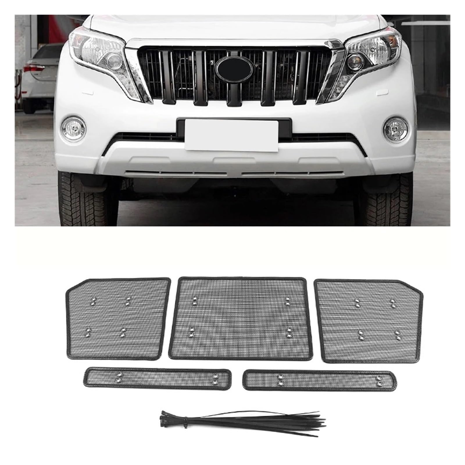 huanglanhuagr Kühlergrill-Abschirmgitter vorne, kompatibel for Toyota Land Cruiser, kompatibel for Prado 2010–2021, kompatibel for FJ 150, Zubehör(2014-2017) von huanglanhuagr