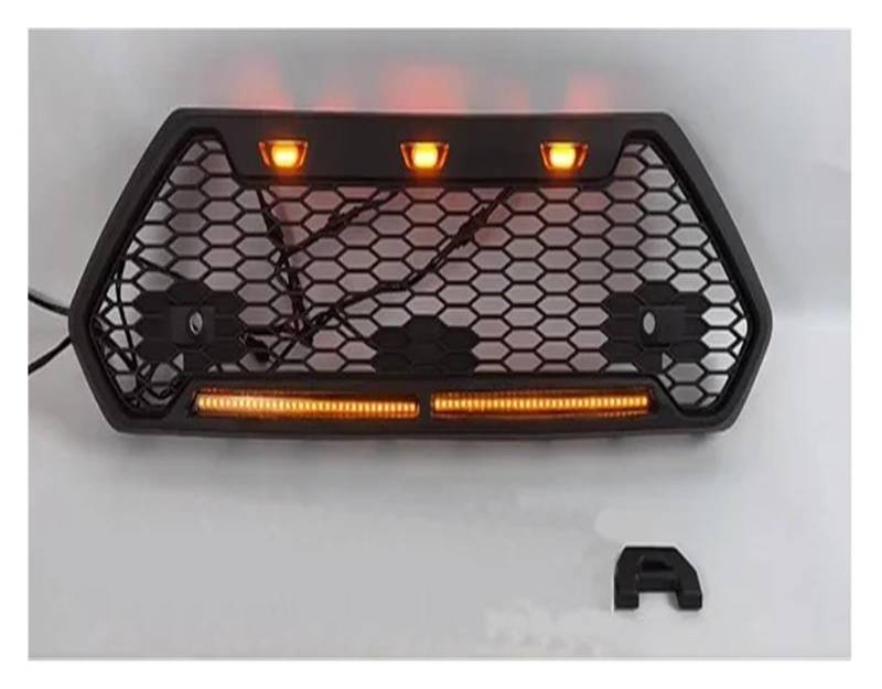 huanglanhuagr LED-Racing-Kühlergrill, kompatibel mit Toyota RAV4 Adventure 2019 2020 2021 2022, ABS-Frontstoßstangenmaske, Netzabdeckung, Waben-Ersatzgrill(B All Amber LED) von huanglanhuagr