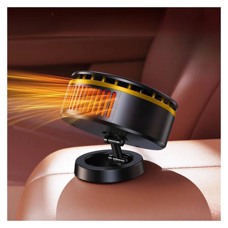 12V Auto Heizung Schnelle Heizung Heizung for Auto Windschutzscheibe Abtauen Antibeschlag 360 ° Drehbare Wärmer Innen Zubehör(Yellow1) von huangtaogr