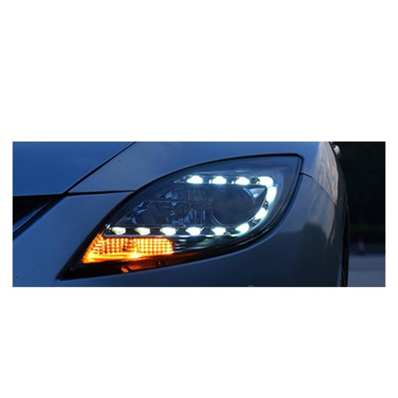 Auto-Stil, kompatibel mit Mazda 6 2004-2013 Mazda6 Halogenlampe Angel Eye DRL Bi Xenon-Linse Abblendlicht (HID 4300 K Low Beam) von huangtaogr