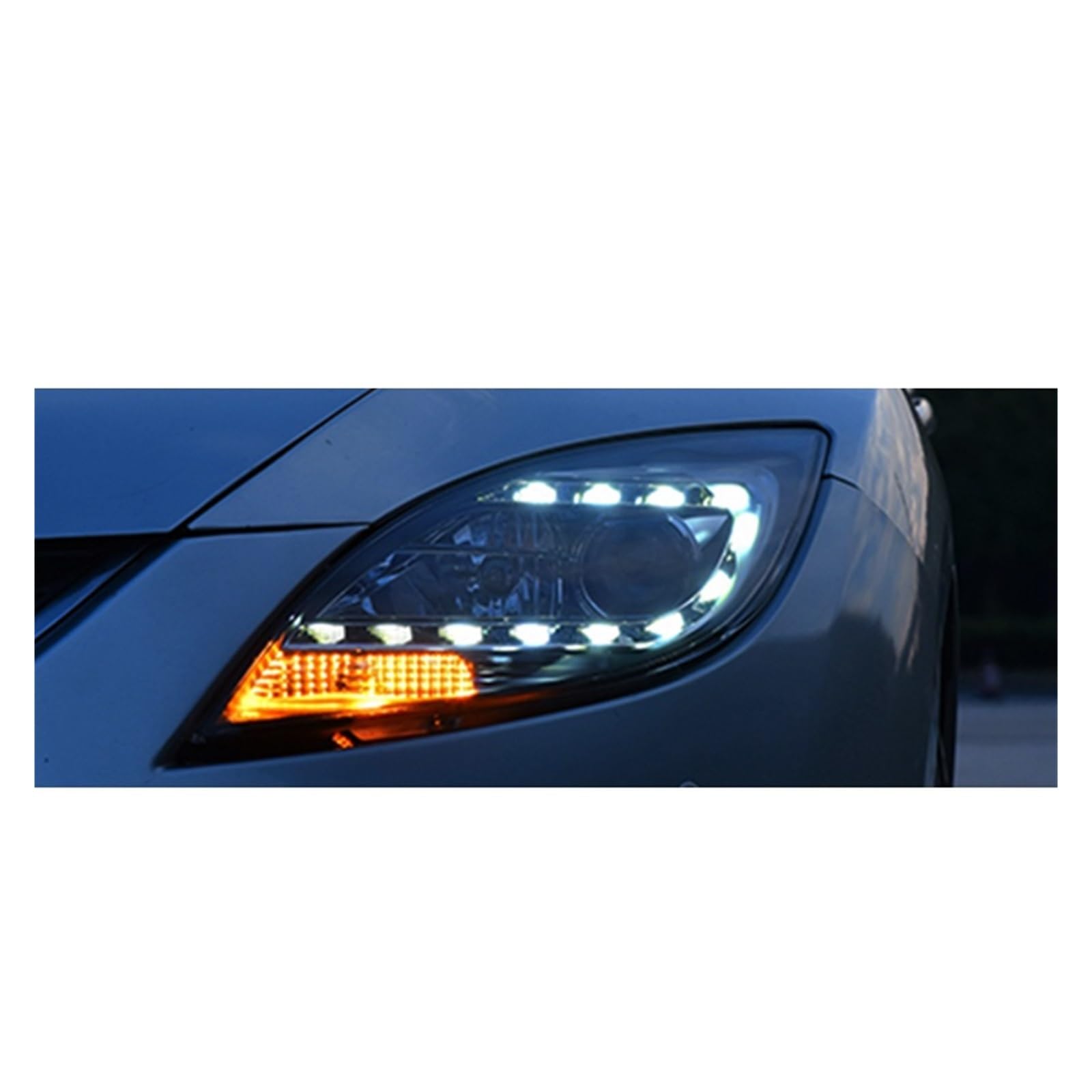 Auto-Stil, kompatibel mit Mazda 6 2004-2013 Mazda6 Halogenlampe Angel Eye DRL Bi Xenon-Linse Abblendlicht (HID 6000 K Low Beam) von huangtaogr