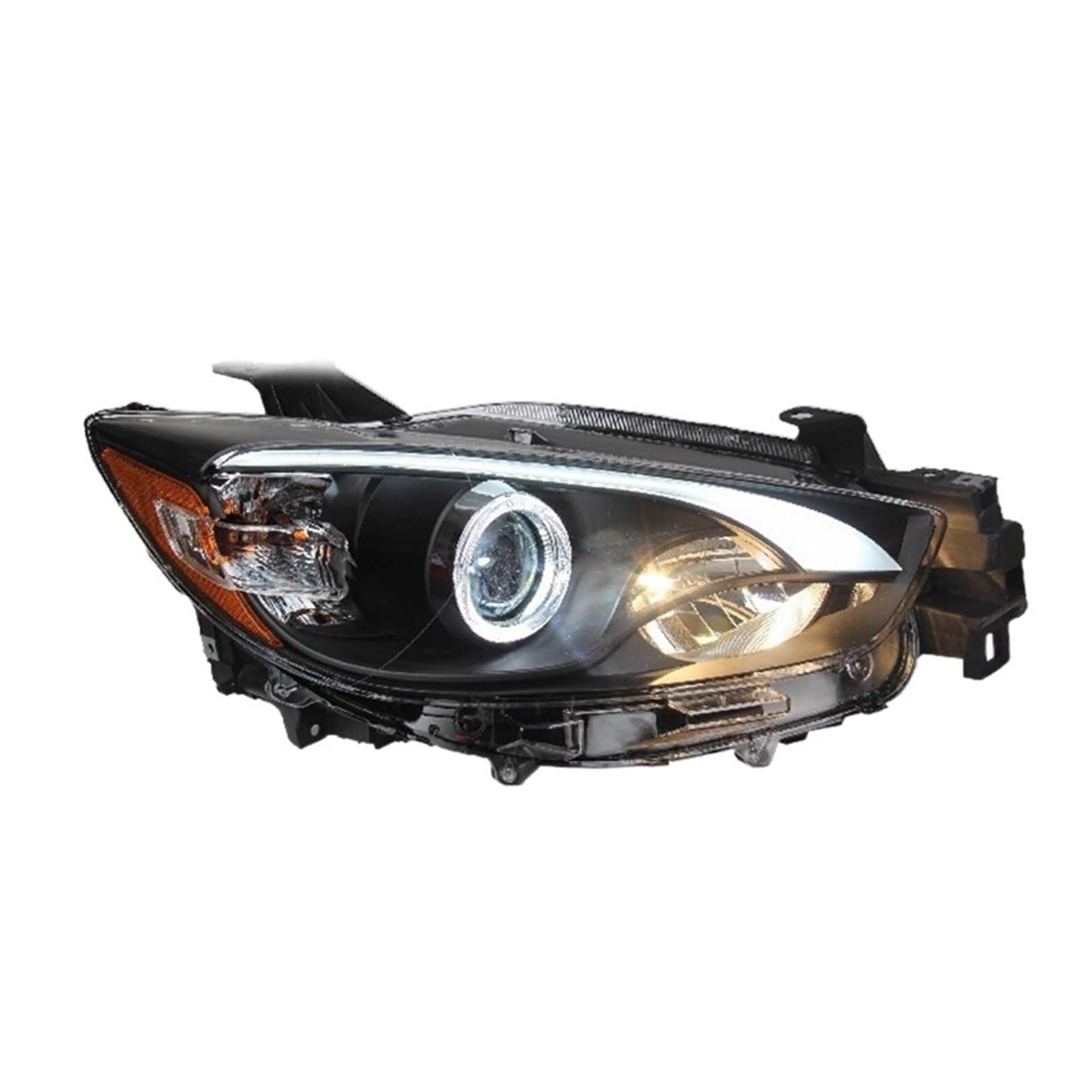 Autozubehör, kompatibel mit den Scheinwerfern Mazda CX-5 2013-2016 KIT für Scheinwerfer CX-5 Halogenlampe Bi Xenon Len Park-Set Halogenlampe Drl (LED-6000 K, 35 W) von huangtaogr