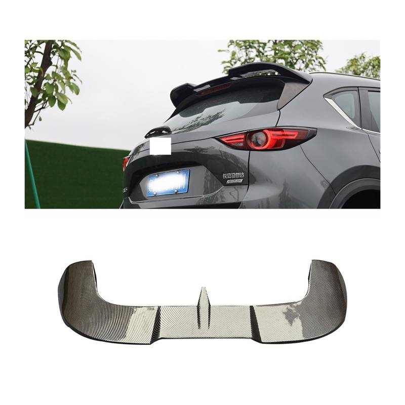 FRP Kunststoff Unlackiert Farbe Hinten Dach Spoiler Schwanz Trunk Boot Lip Flügel Auto Zubehör Kompatibel for Mazda CX-5 CX5 2017 2018 2024(CF Pattern) von huangtaogr