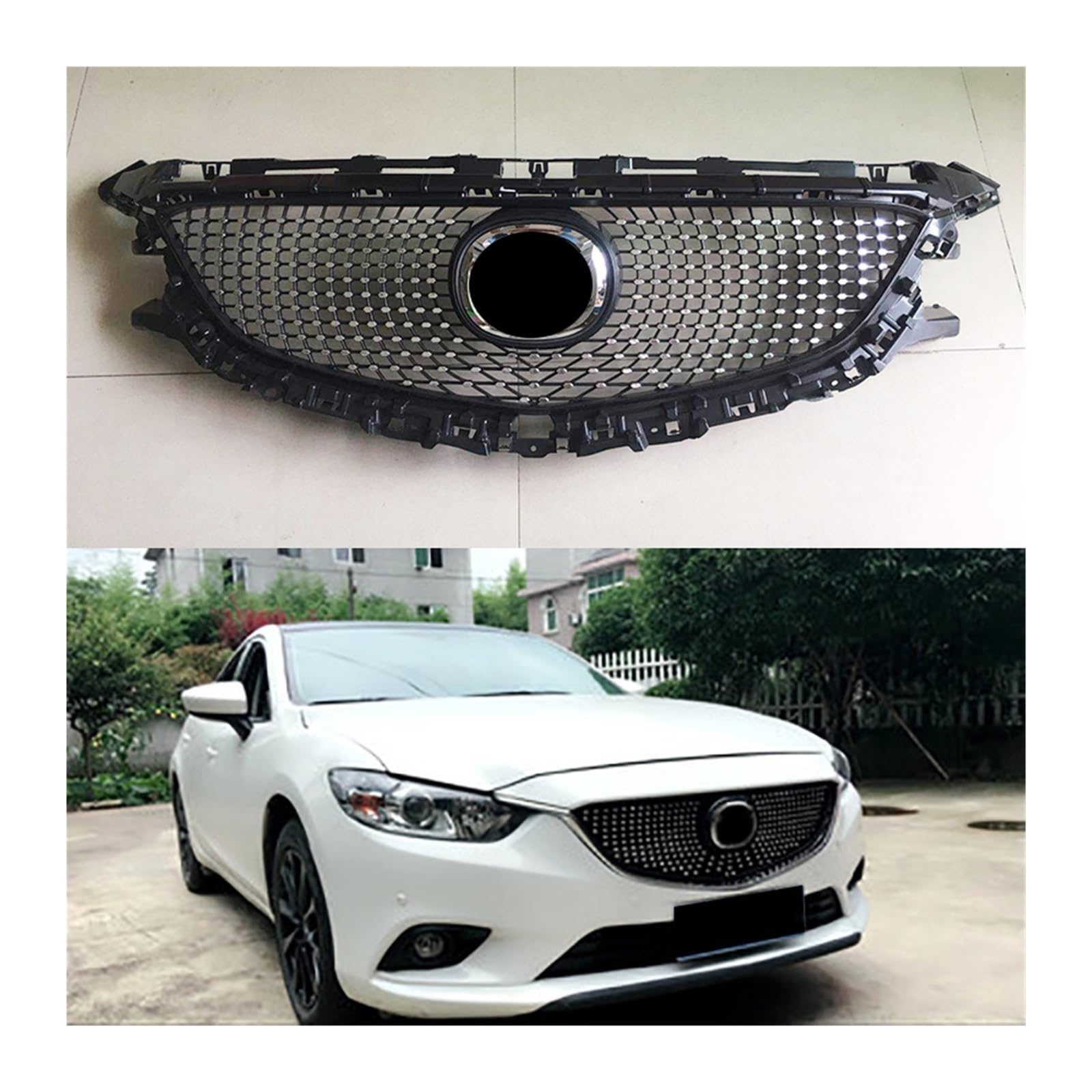 Frontstoßstangengitter, Renngitter, oberer Kühlergrill, Abdeckungsschutz, Nachrüstteile, Auto-Styling, kompatibel mit Mazda 6 Atenza 2013–2016 von huangtaogr