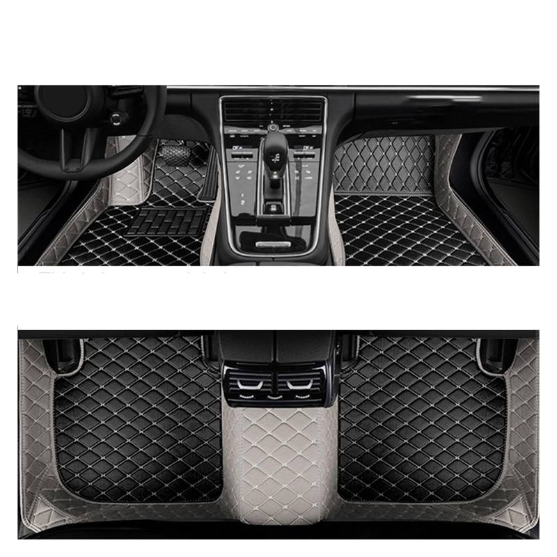 Kompatibel for Hyundai Sonata LF 2018 2017 2016 2015 Auto Fußmatten Innen Leder Teppiche Auto Zubehör Styling Custom Teppiche Schützen(LHD Black with Grey) von huangtaogr