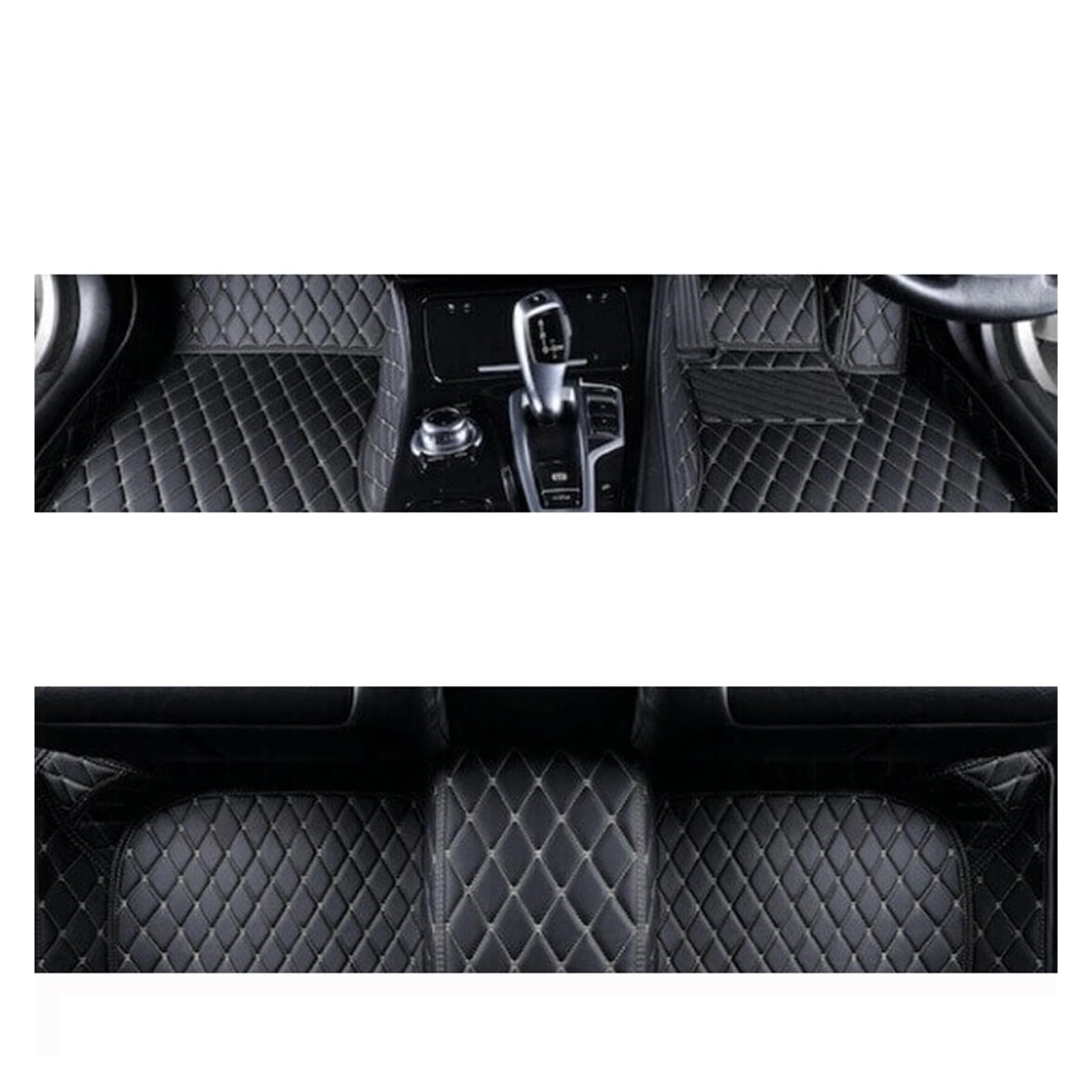 Kompatibel for Hyundai Sonata LF 2018 2017 2016 2015 Auto Fußmatten Innen Leder Teppiche Auto Zubehör Styling Custom Teppiche Schützen(RHD Black beige) von huangtaogr