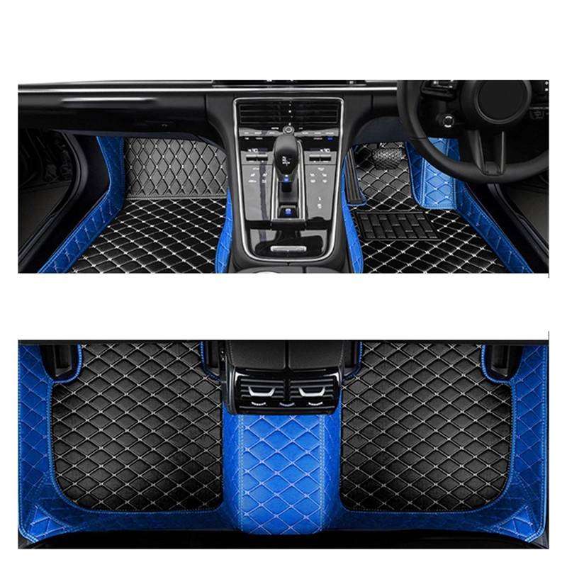 Kompatibel for Hyundai Sonata LF 2018 2017 2016 2015 Auto Fußmatten Innen Leder Teppiche Auto Zubehör Styling Custom Teppiche Schützen(RHD Black with Blue) von huangtaogr