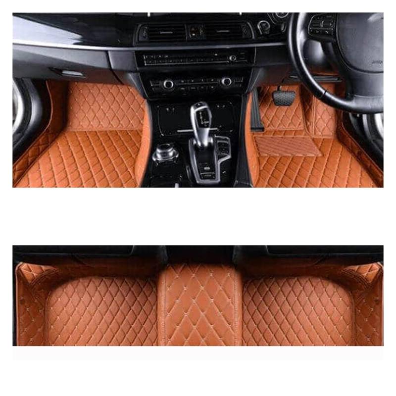 Kompatibel for Hyundai Sonata LF 2018 2017 2016 2015 Auto Fußmatten Innen Leder Teppiche Auto Zubehör Styling Custom Teppiche Schützen(RHD Brown) von huangtaogr