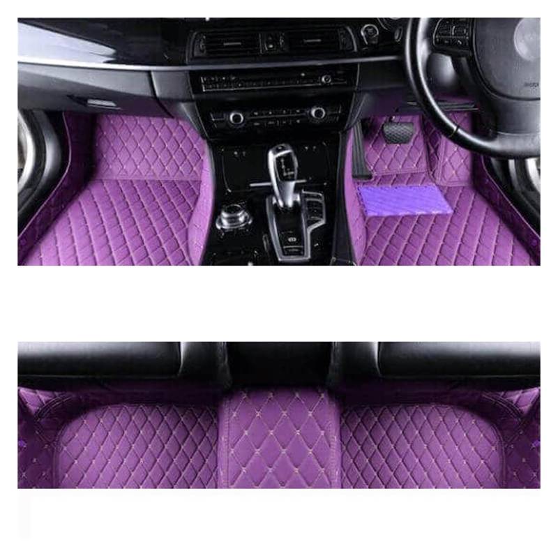 Kompatibel for Hyundai Sonata LF 2018 2017 2016 2015 Auto Fußmatten Innen Leder Teppiche Auto Zubehör Styling Custom Teppiche Schützen(RHD Purple) von huangtaogr