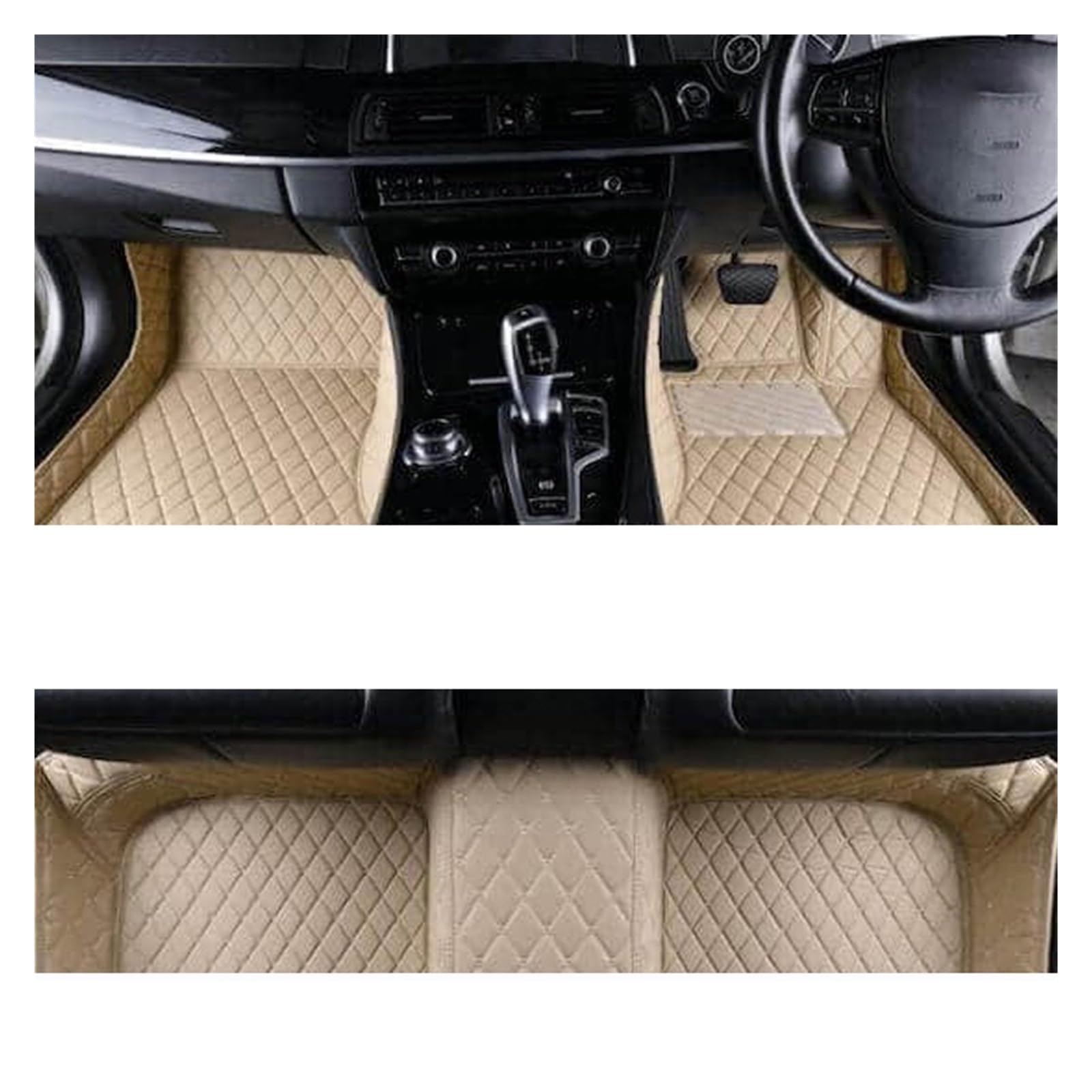 Kompatibel for Hyundai Sonata LF 2018 2017 2016 2015 Auto Fußmatten Innen Leder Teppiche Auto Zubehör Styling Custom Teppiche Schützen(RHD beige) von huangtaogr