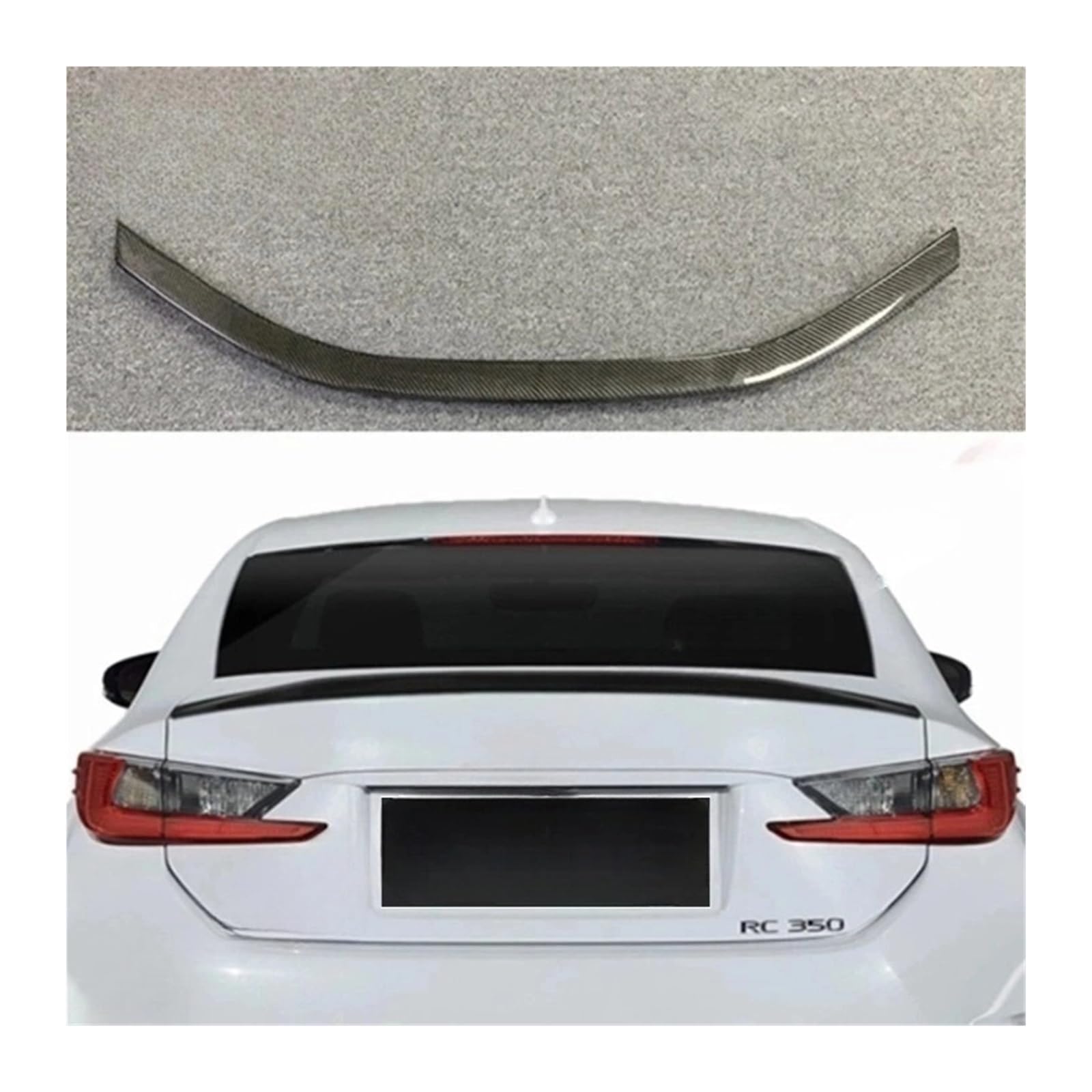 Kompatibel for Lexus Rc300 200t RC350 RC200 2015 2016 2017 Carbon Fiber Hinten Dach Spoiler Flügel Stamm Lip Boot Abdeckung Auto Styling(Unpainted) von huangtaogr