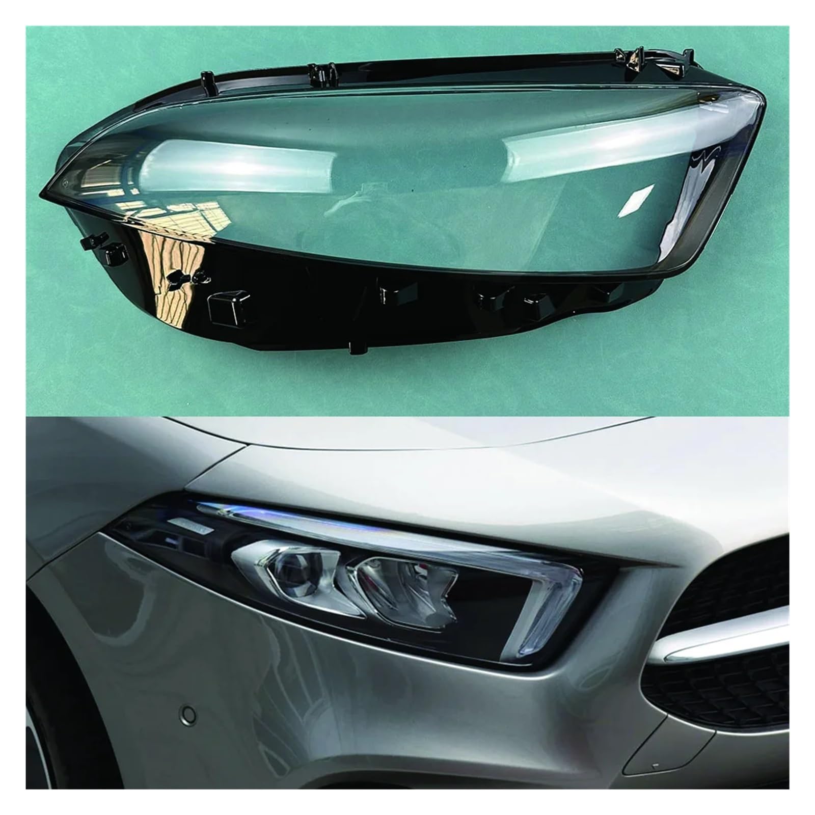 Kompatibel for Mercedes-Benz W177 A-Klasse A180 A200L 2019-2021 Autoscheinwerferabdeckung Lampenabdeckung Lampenschirm Lampenglaslinsengehäuse Auto-Lichtkappen(Right) von huangtaogr