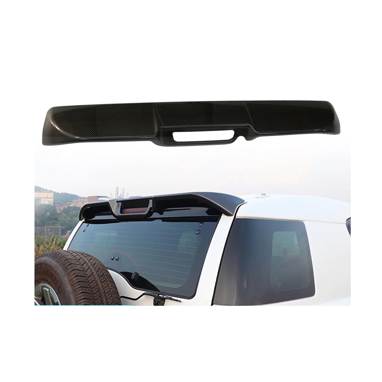 Kompatibel for Toyota FJ Cruiser ABS Spoiler Modifikation Feste Wind Spoiler Aussehen Dekoration FJ Schwanz Sport Spoiler Zubehör(Matt Black1) von huangtaogr