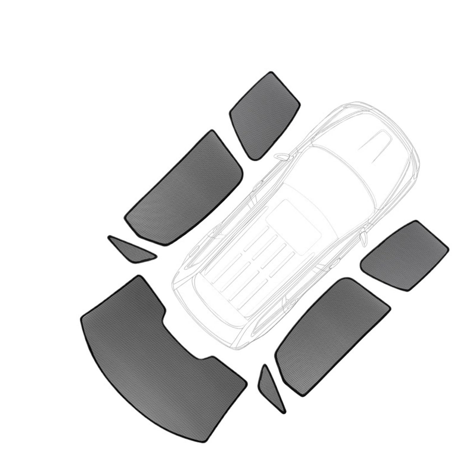 Kompatibel mit KIA Forte Sedan Cerato K3 2019-2024, magnetischer Sonnenschutz for die Windschutzscheibe vorn, hinten, Seitenfenster, Sonnenschutz, Visier, Jalousien(7pcs) von huangtaogr