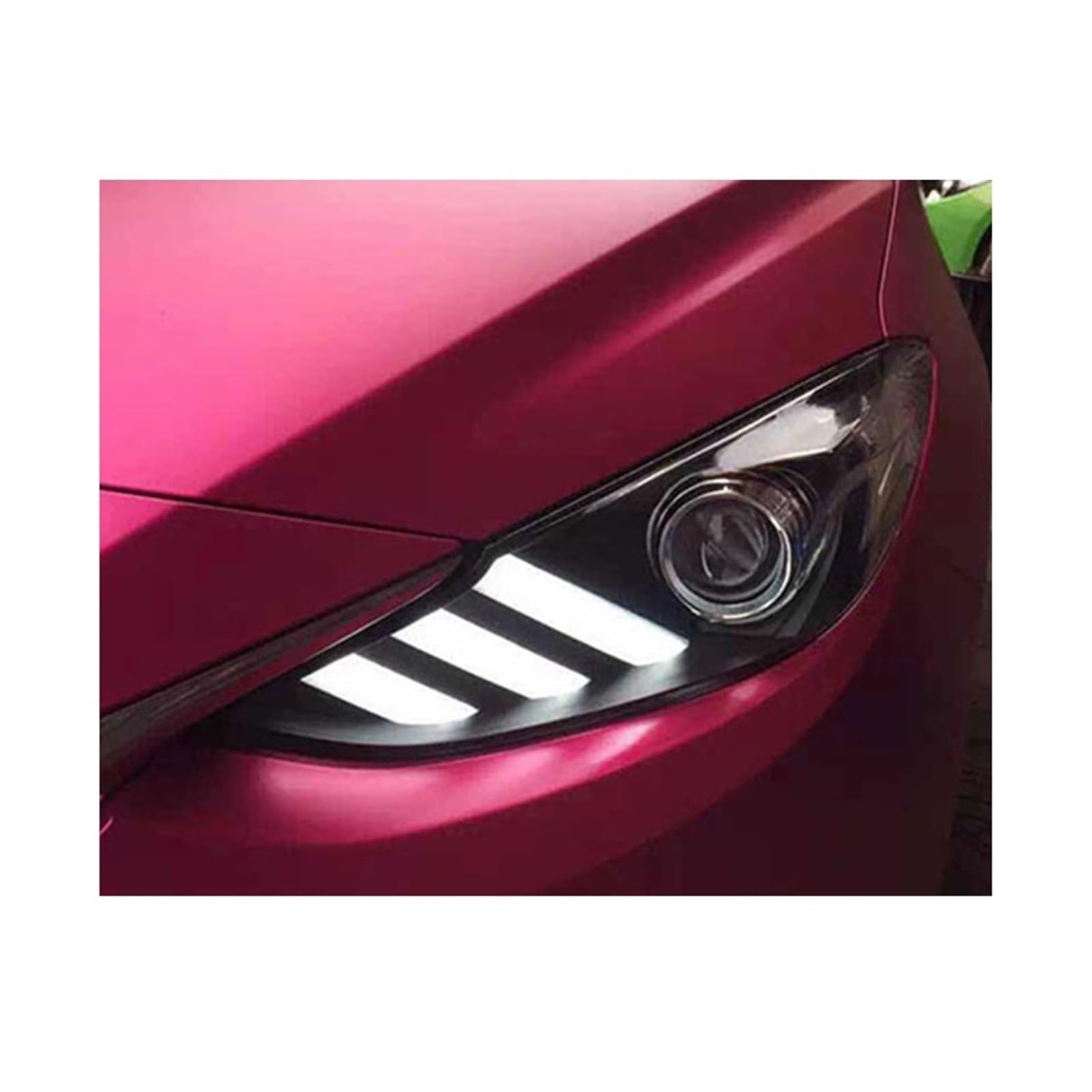 Scheinwerfergehäuse im Auto-Stil, kompatibel mit Mazda3 Axela Mazda 3 2014-2016 Halogenlampe DRL-Linse, Dual-Strahler, Bi-Xenon (LED-Birne in Low Beam) von huangtaogr